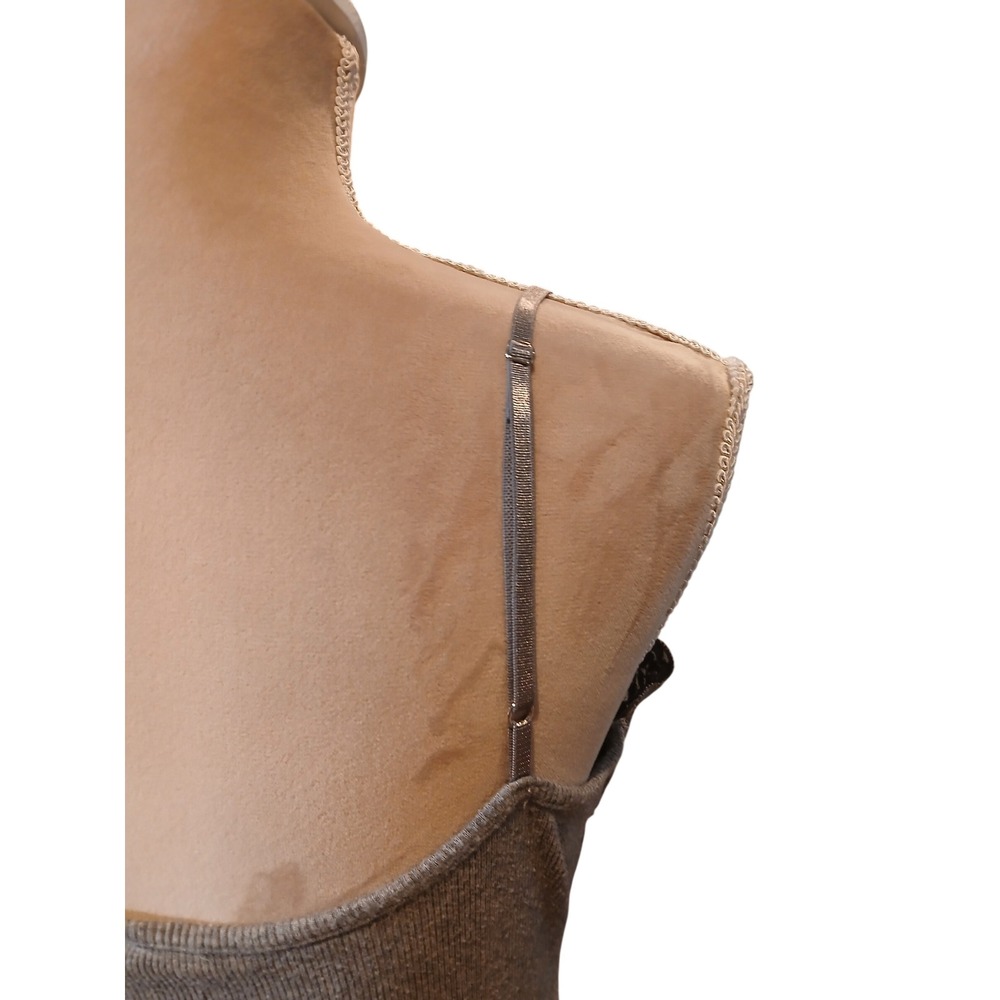 Vtg Worthington Stretch Womens Medium Gray Ribbed Lace Trim Camisole Medium y2k - Picture 6 of 10